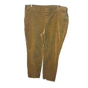 J.Jill Women’s 2X Brown Corduroy Pull On Pants Elastic Waist